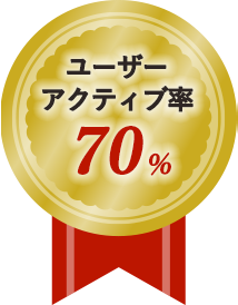 ユーザーアクティブ率70%